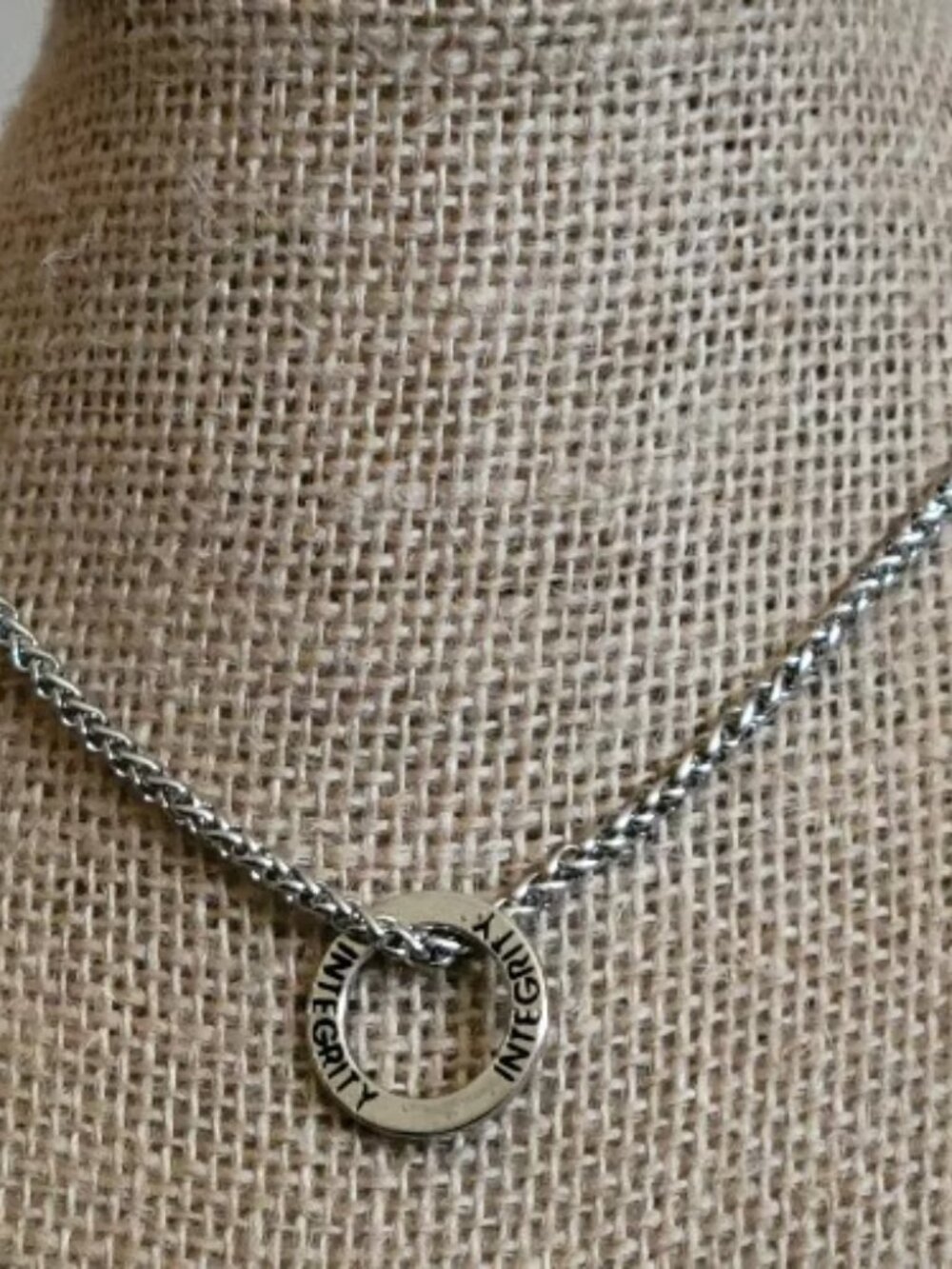 Silver Integrity Necklace with Engraved Pendant